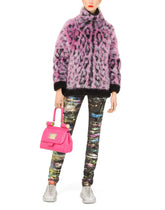 Jacquard turtle-neck sweater with neon leopard design -  | Dolce & Gabbana