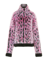 Jacquard turtle-neck sweater with neon leopard design -  | Dolce & Gabbana
