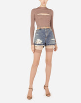 Viscose corset sweater with cut-out -  | Dolce &amp; Gabbana