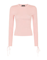 Viscose ribbed sweater with lacing and eyelets -  | Dolce &amp; Gabbana