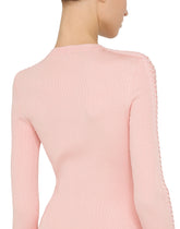 Viscose ribbed sweater with lacing and eyelets -  | Dolce &amp; Gabbana