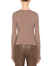 Ribbed viscose top with laces and eyelets -  | Dolce &amp; Gabbana