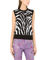 Zebra-design jacquard sweater in wool and silk -  | Dolce &amp; Gabbana