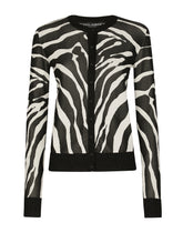 Viscose jacquard cardigan with zebra design -  | Dolce & Gabbana