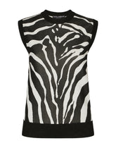 Sleeveless viscose jacquard sweater with zebra design -  | Dolce & Gabbana