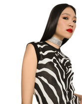 Sleeveless viscose jacquard sweater with zebra design -  | Dolce & Gabbana