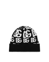 Cashmere hat with all-over DG logo -  | Dolce &amp; Gabbana