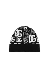 Cashmere hat with all-over DG logo -  | Dolce &amp; Gabbana