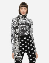 Cashmere scarf with all-over DG logo -  | Dolce &amp; Gabbana