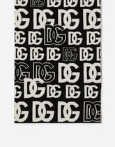 Cashmere scarf with all-over DG logo -  | Dolce &amp; Gabbana