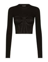 Fine-rib viscose bustier sweater -  | Dolce &amp; Gabbana