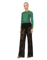 Cashmere and silk sweater with lace inlay -  | Dolce & Gabbana