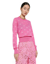 Wool and silk jacquard sweater with tonal DG logo -  | Dolce &amp; Gabbana