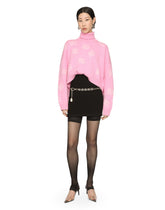 Cropped wool sweater with DG logo inlay -  | Dolce &amp; Gabbana