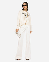 Cashmere sweater with flocked DG logo -  | Dolce &amp; Gabbana