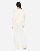 Cashmere sweater with flocked DG logo -  | Dolce &amp; Gabbana