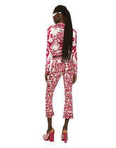 Crew-neck silk sweater with Majolica print -  | Dolce & Gabbana