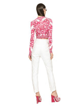 Cropped Majolica-print silk sweater -  | Dolce & Gabbana