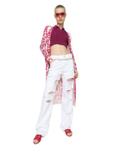 Long silk cardigan with Majolica print -  | Dolce &amp; Gabbana