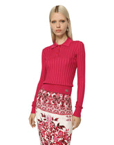Cropped ribbed silk polo-shirt -  | Dolce &amp; Gabbana