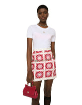 Brick-stitched crochet skirt with Majolica print -  | Dolce & Gabbana