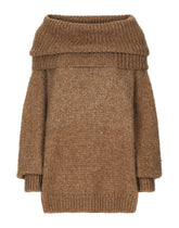 Oversize llama wool sweater with shawl neck -  | Dolce &amp; Gabbana