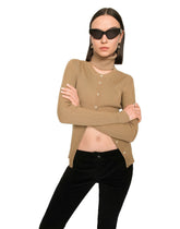Wool and cashmere cardigan with detachable collar -  | Dolce & Gabbana