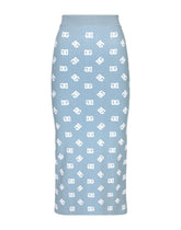 Viscose pencil skirt with jacquard DG logo -  | Dolce &amp; Gabbana