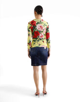 Silk knit tank top with bouquet print -  | Dolce &amp; Gabbana