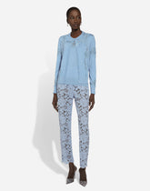 Cashmere and silk cardigan with lace inlay -  | Dolce &amp; Gabbana
