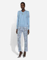 Cashmere and silk cardigan with lace inlay -  | Dolce &amp; Gabbana