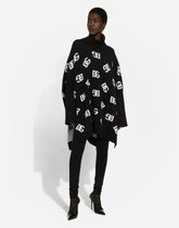 Wool poncho with jacquard DG logo -  | Dolce &amp; Gabbana
