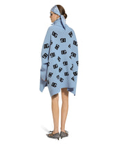 Wool turtle-neck poncho with DG logo inlay -  | Dolce &amp; Gabbana