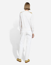 Silk cardigan with majolica-print silk twill panel on the front -  | Dolce &amp; Gabbana