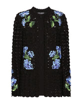 Crochet cardigan with bluebell embroidery -  | Dolce & Gabbana