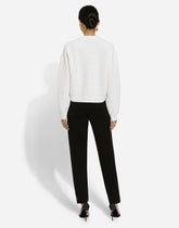 Ribbed wool sweater with DG logo -  | Dolce &amp; Gabbana