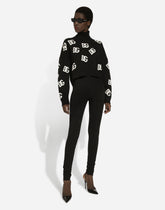 Cropped wool sweater with DG logo inlay -  | Dolce &amp; Gabbana