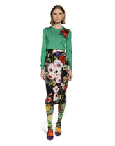 Silk sweater with flower appliqué -  | Dolce & Gabbana