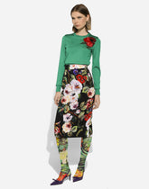 Silk sweater with flower appliqué -  | Dolce &amp; Gabbana