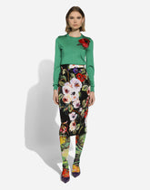 Silk sweater with flower appliqué -  | Dolce &amp; Gabbana