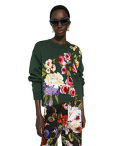 Wool sweater with floral intarsia -  | Dolce &amp; Gabbana