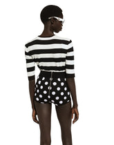 Wool sweater in inlaid stripes -  | Dolce &amp; Gabbana