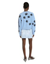 Wool round-neck sweater with DG logo inlay -  | Dolce &amp; Gabbana