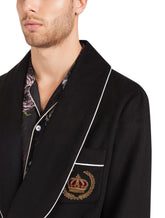 Cashmere coat with patch -  | Dolce & Gabbana