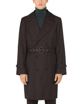 CAMOUFLAGE WOOL JACQUARD TRENCH COAT -  | Dolce & Gabbana