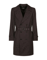 CAMOUFLAGE WOOL JACQUARD TRENCH COAT -  | Dolce & Gabbana