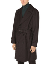 CAMOUFLAGE WOOL JACQUARD TRENCH COAT -  | Dolce & Gabbana