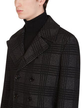 GLEN PLAID WOOL PEA COAT -  | Dolce &amp; Gabbana
