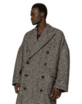 Double-breasted wool houndstooth coat -  | Dolce &amp; Gabbana
