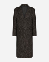 Single-breasted dotted wool jersey coat -  | Dolce &amp; Gabbana